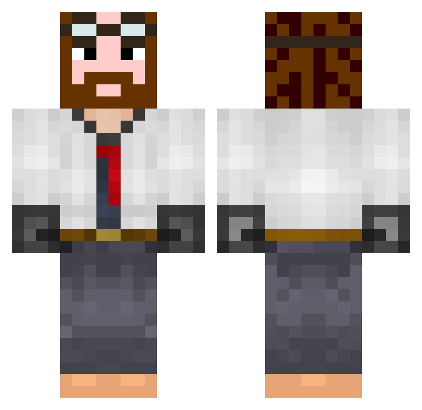 Gaunt Minecraft skin, front and back view