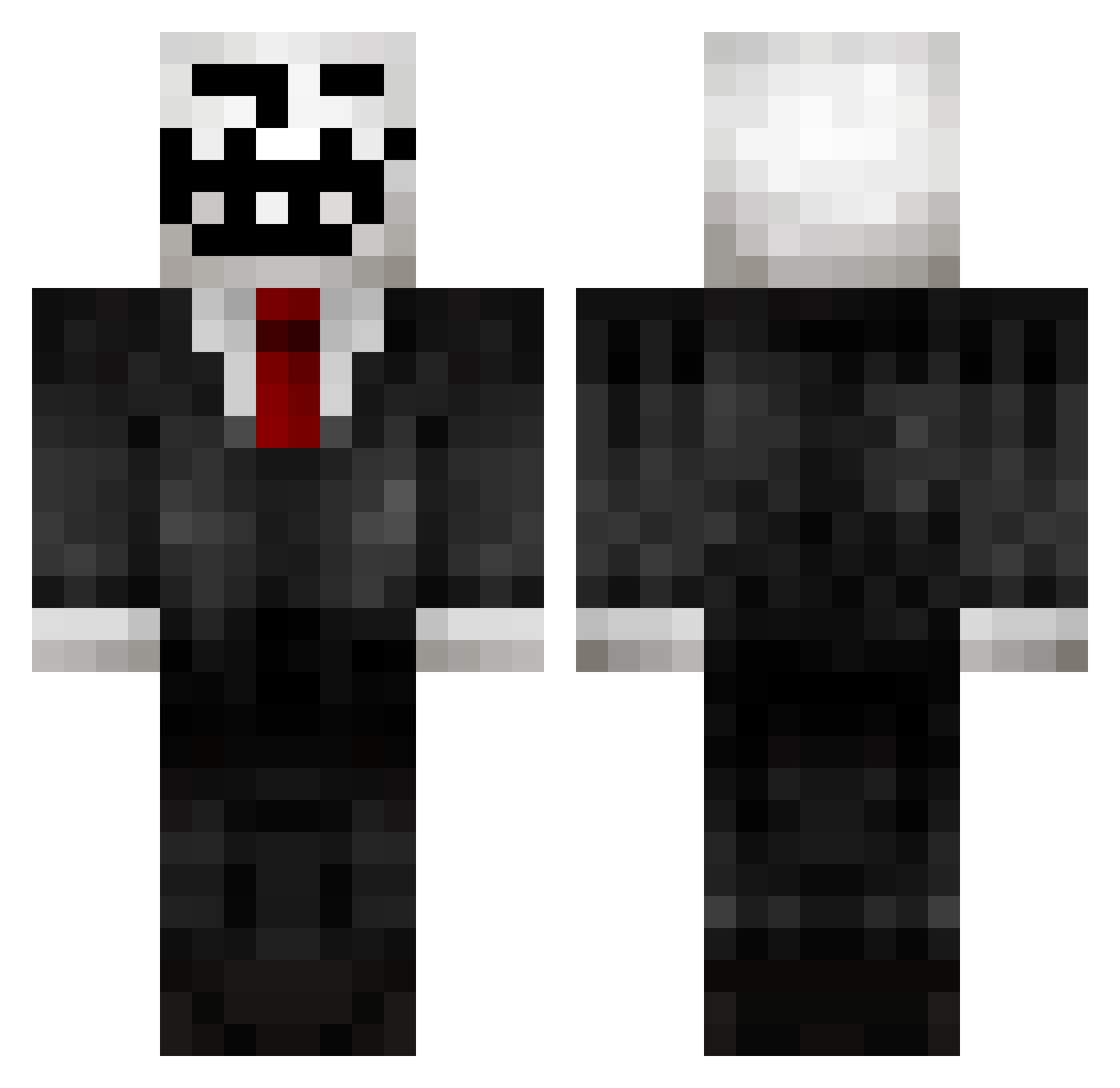 TeaserAI Minecraft skin, front and back view