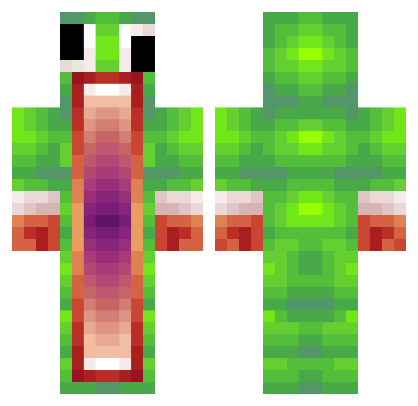 endergameplay Minecraft skin, front and back view