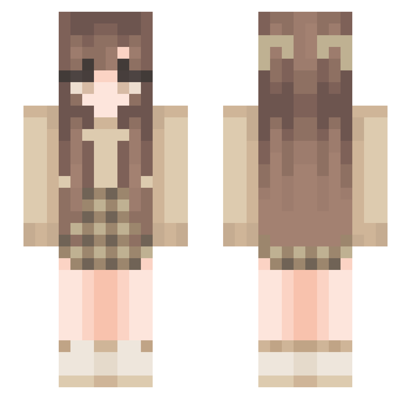 pringleylottie Minecraft skin, front and back view