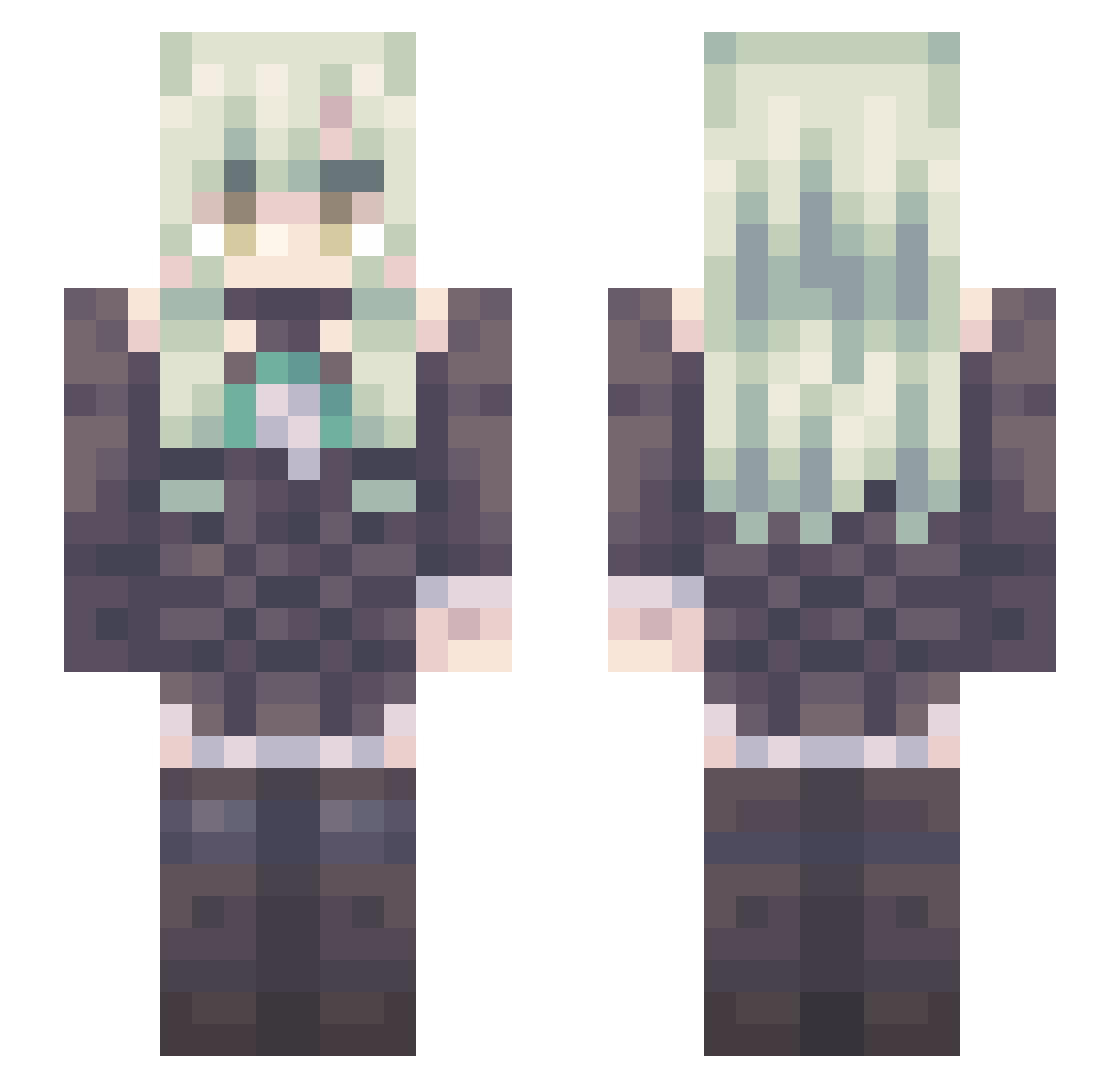 Chun_Duck Minecraft skin, front and back view
