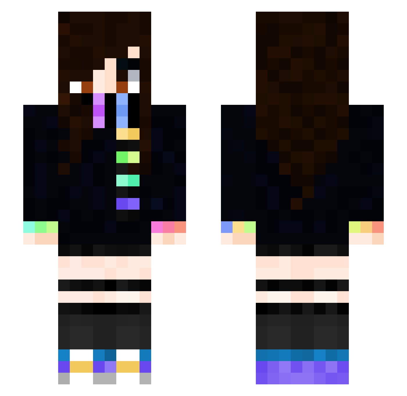 Janny155 Minecraft skin, front and back view