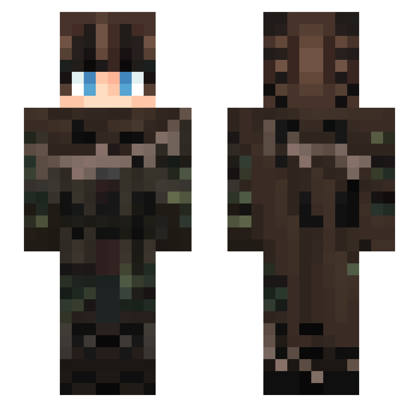 NevinGaming Minecraft skin, front and back view