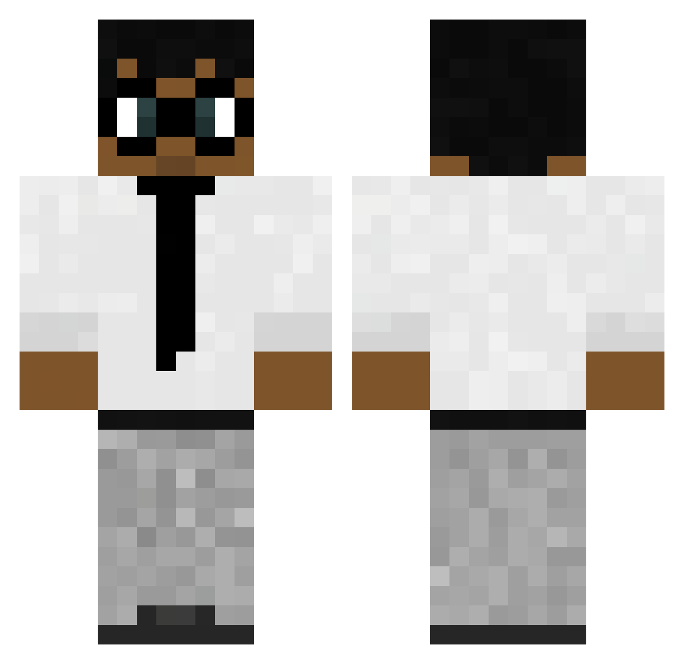 Nunana Minecraft skin, front and back view