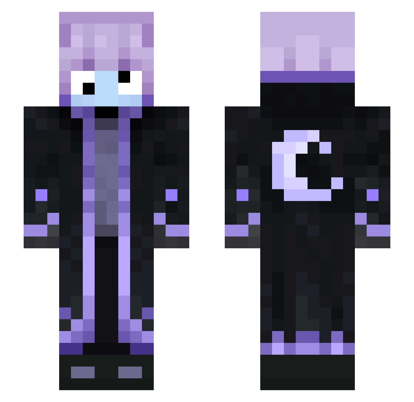 Piilot Minecraft skin, front and back view