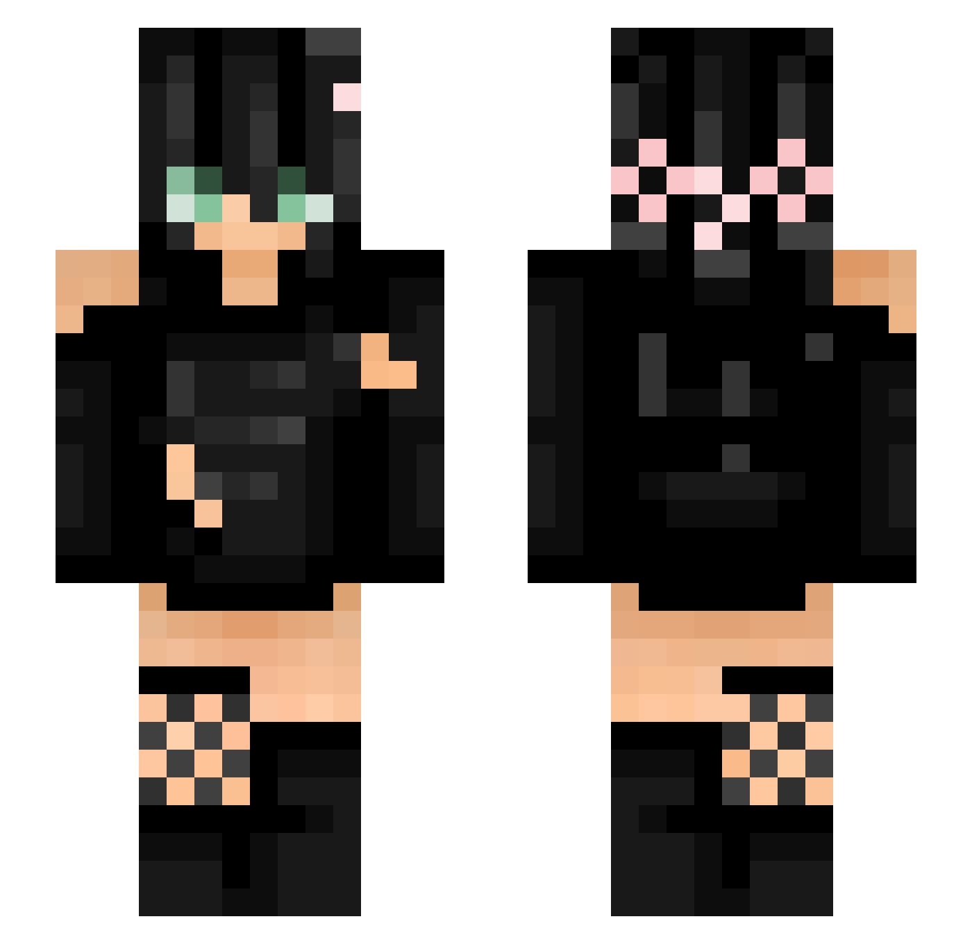 RealKinqBlox Minecraft skin, front and back view