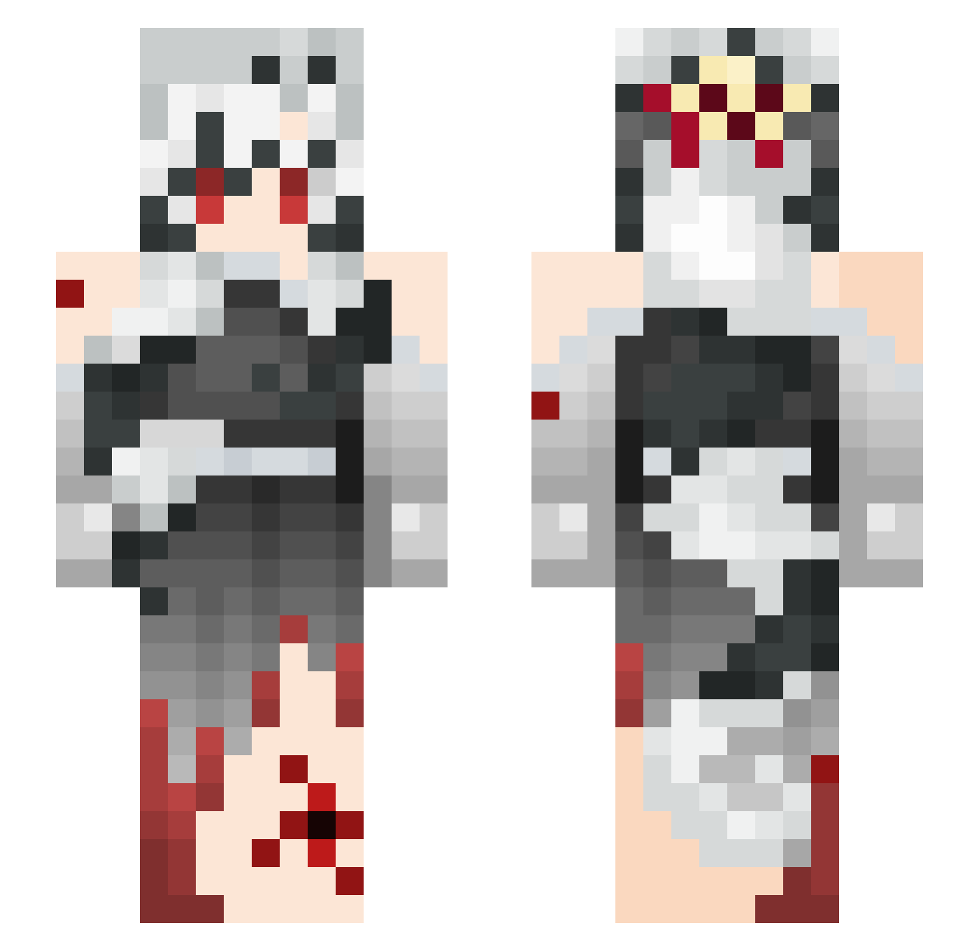 Rednotice042 Minecraft skin, front and back view