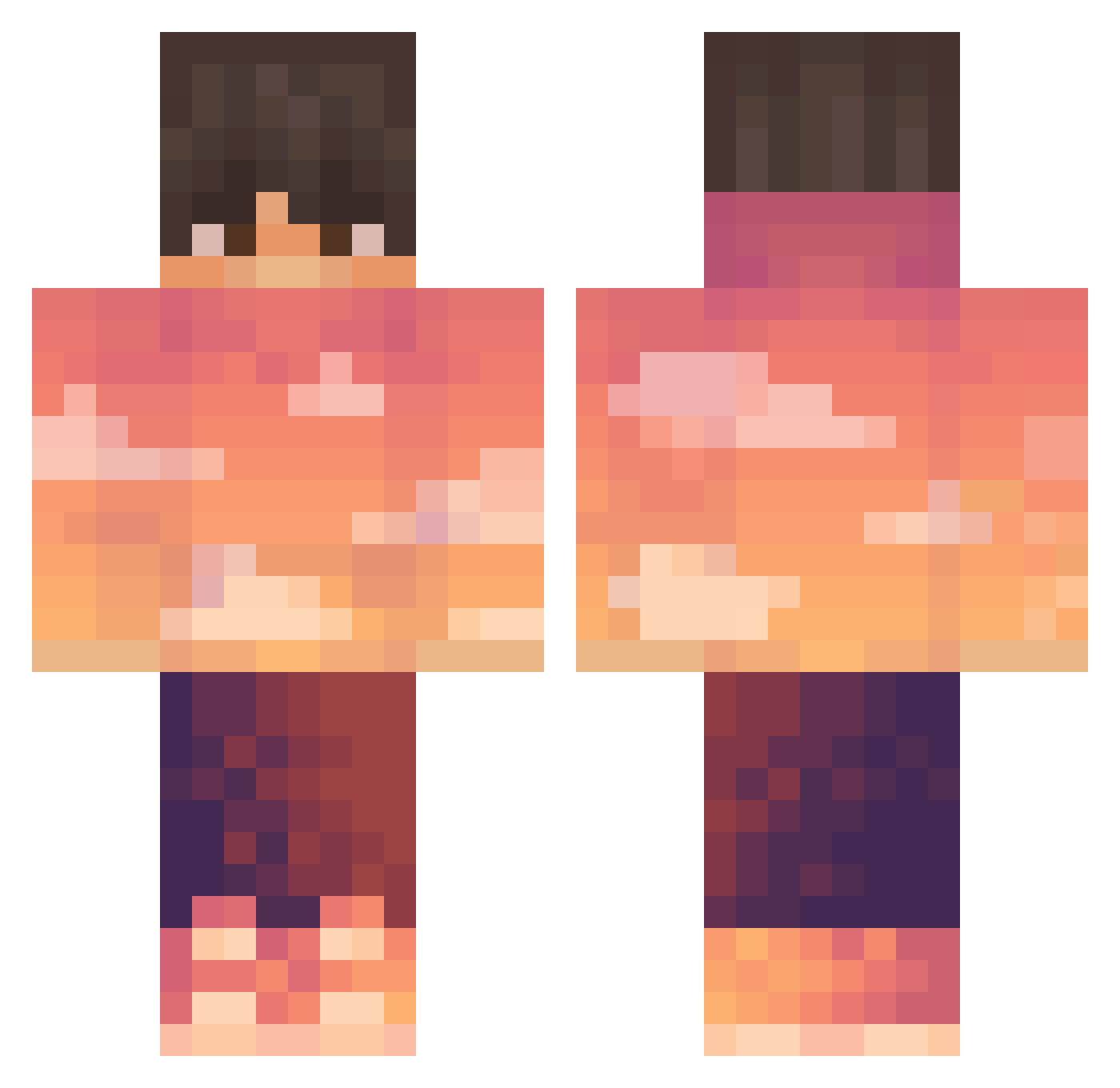 Samy4k Minecraft skin, front and back view