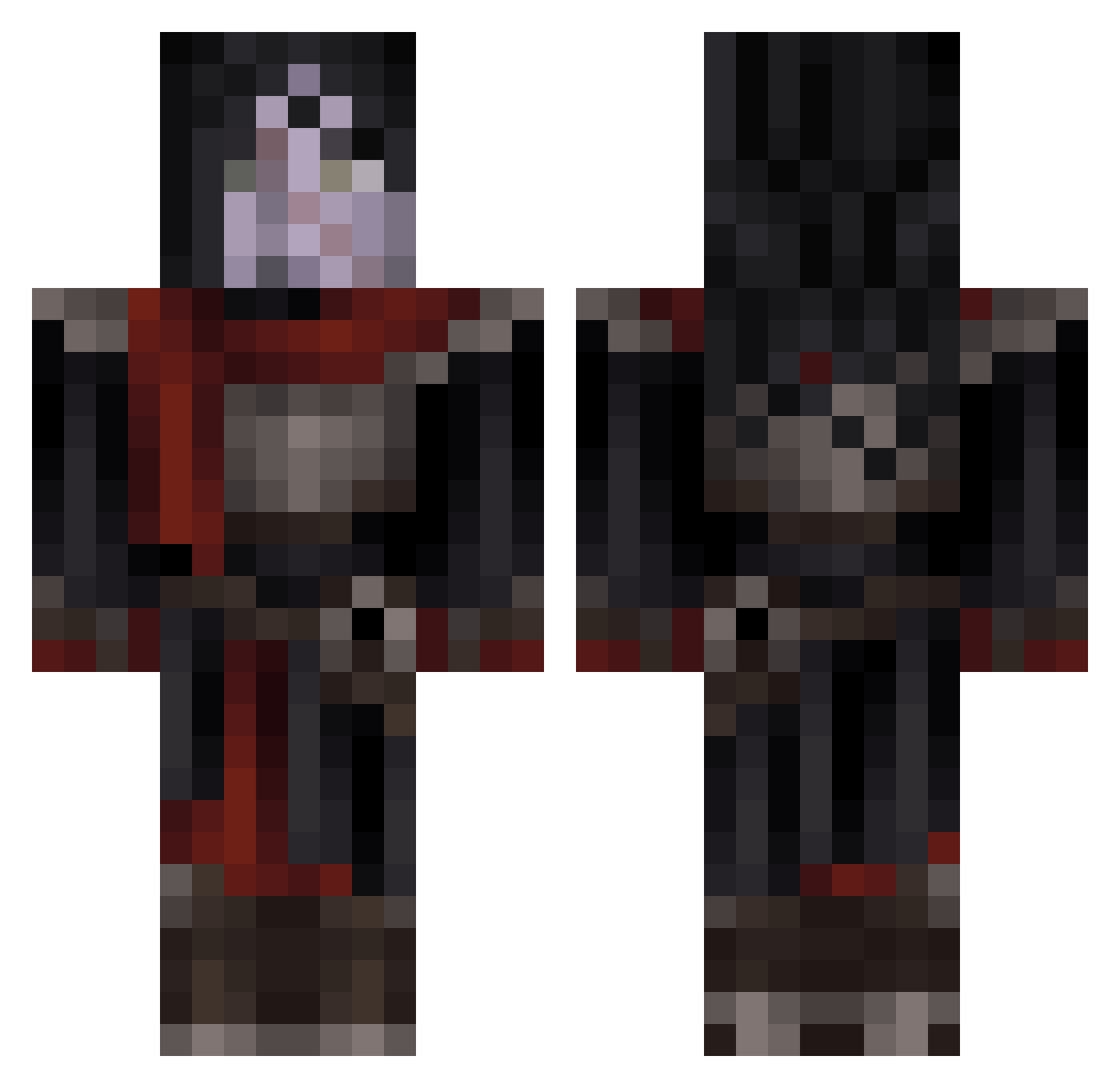 Sebbysc Minecraft skin, front and back view