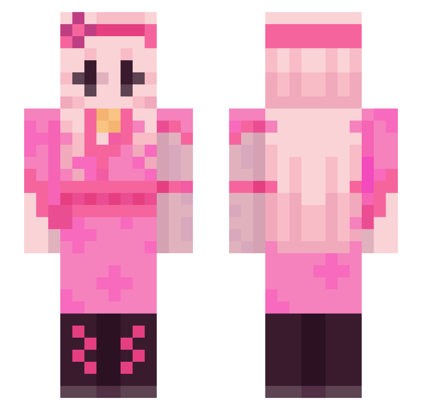 Sm3lly_M3lly Minecraft skin, front and back view