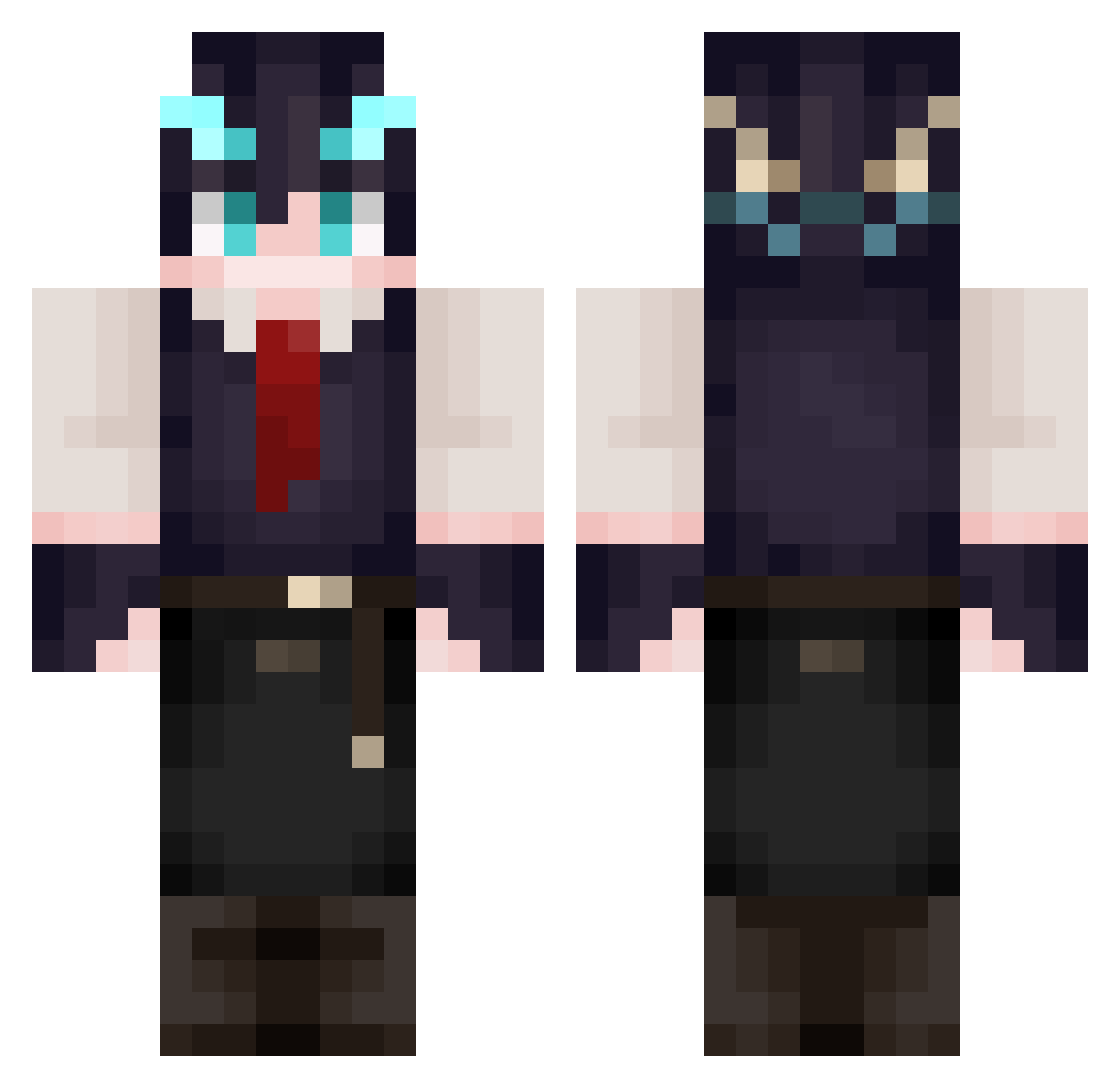FateXDsb Minecraft skin, front and back view