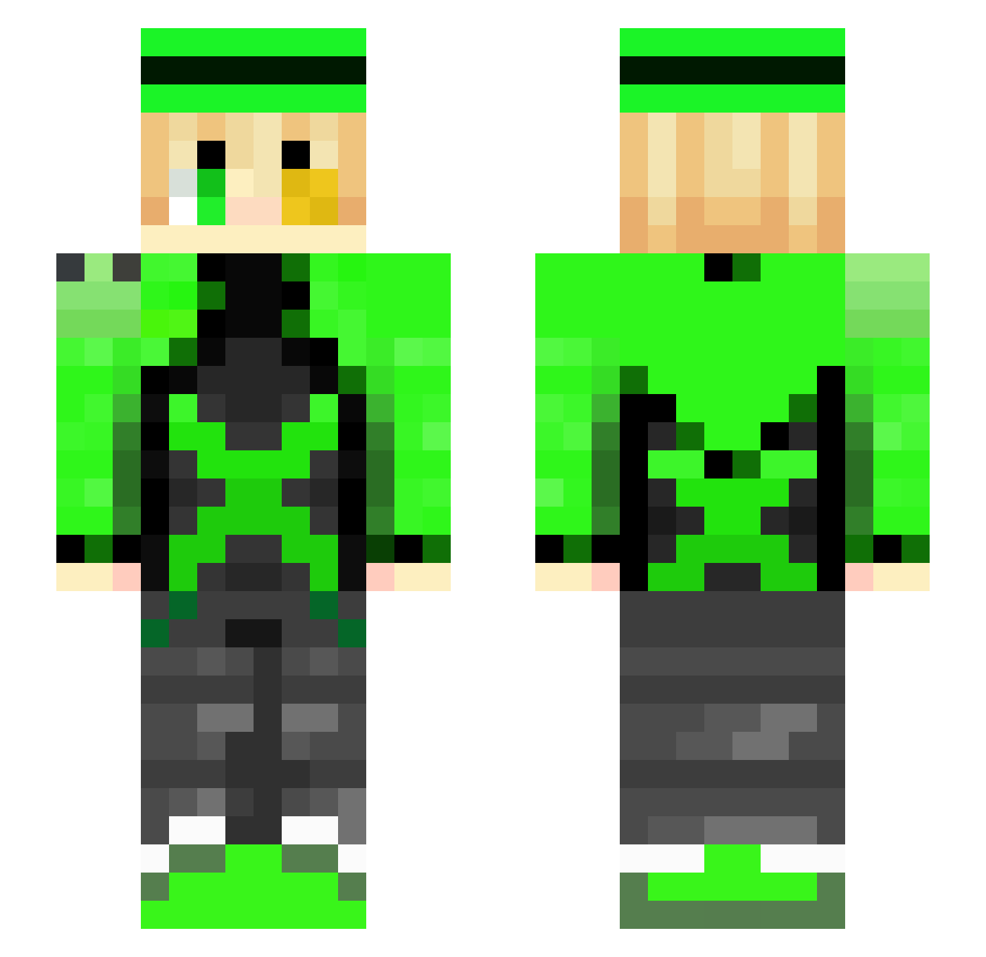 XOD_andGreg Minecraft skin, front and back view