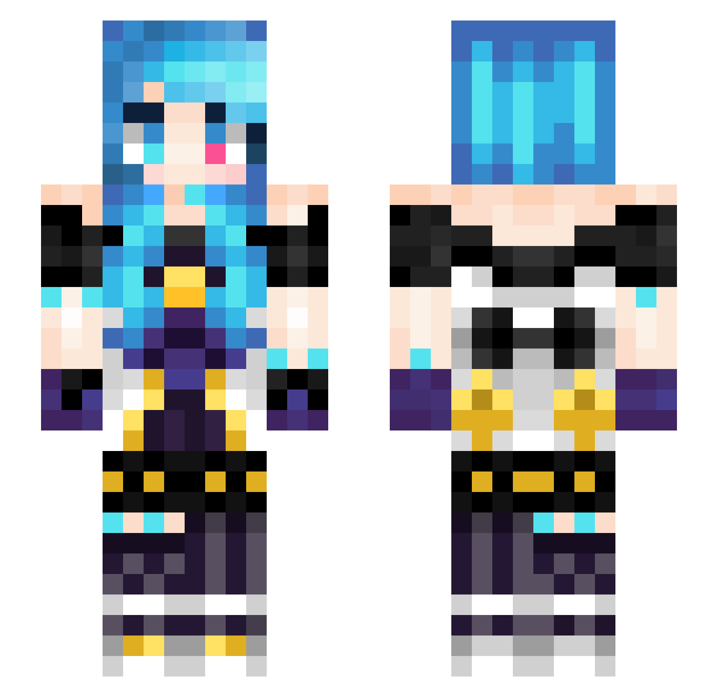 LinhPRExv0110 Minecraft skin, front and back view