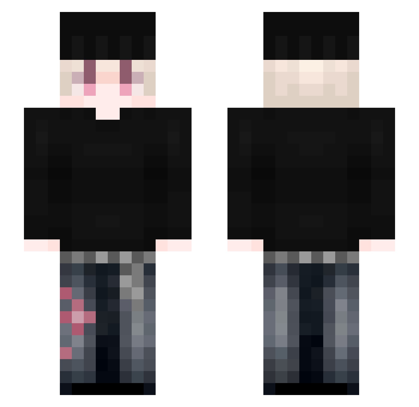 YoSkyz Minecraft skin, front and back view