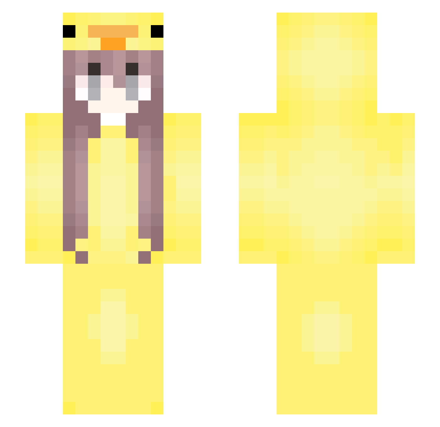 a1vina Minecraft skin, front and back view