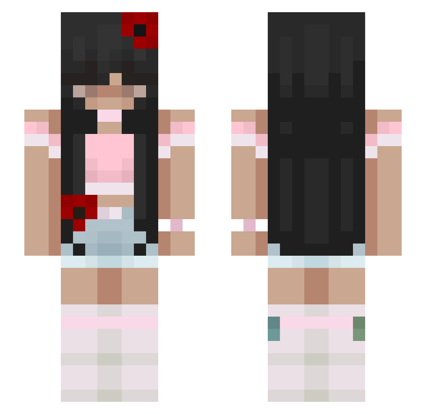 RitzLovely Minecraft skin, front and back view