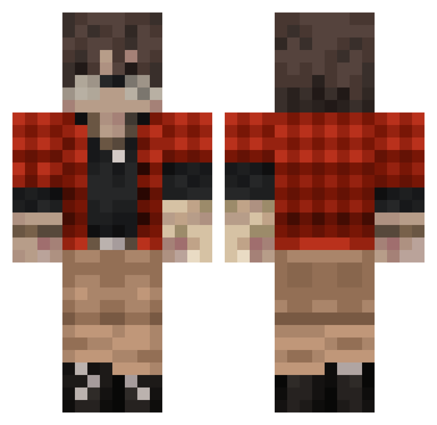 TheLasing Minecraft skin, front and back view