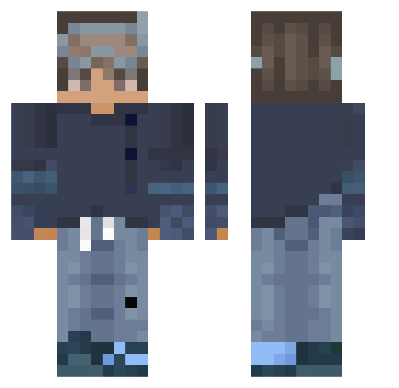 Zamuel1305 Minecraft skin, front and back view