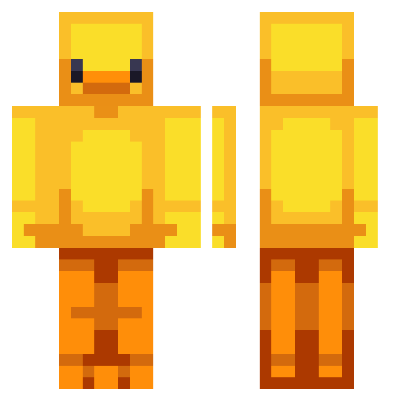 xuzlix Minecraft skin, front and back view