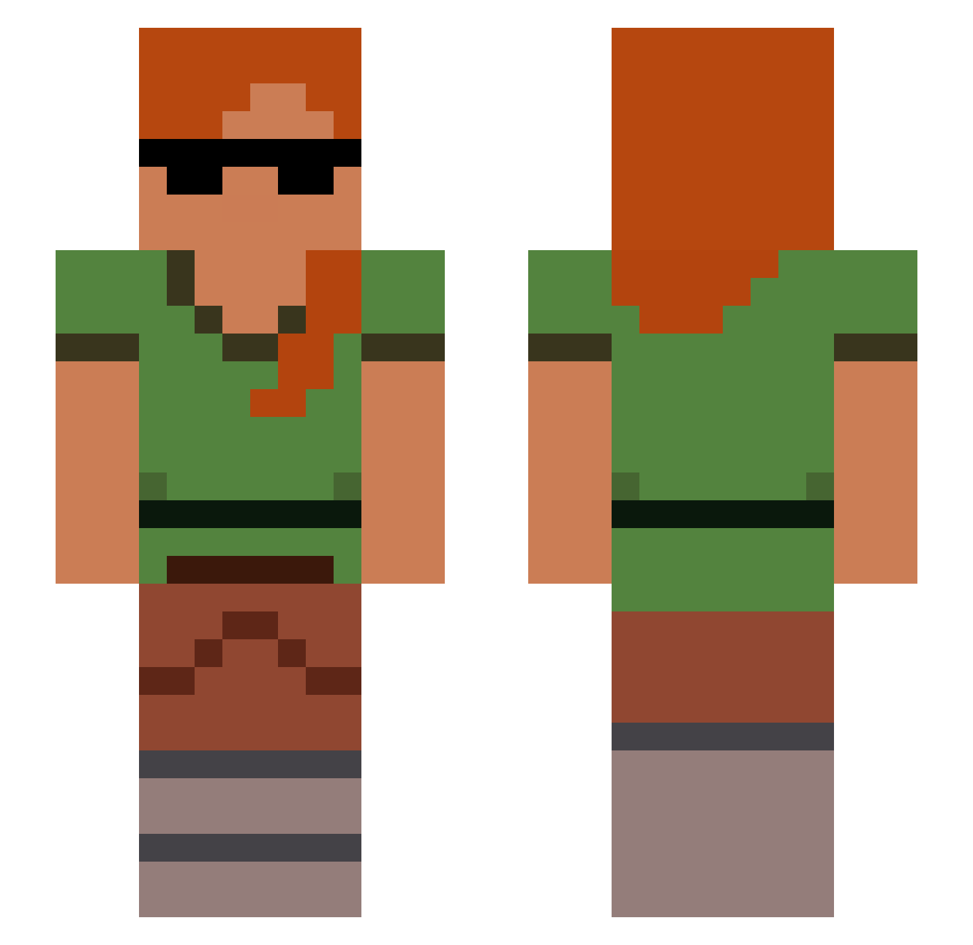 EggKnyte Minecraft skin, front and back view