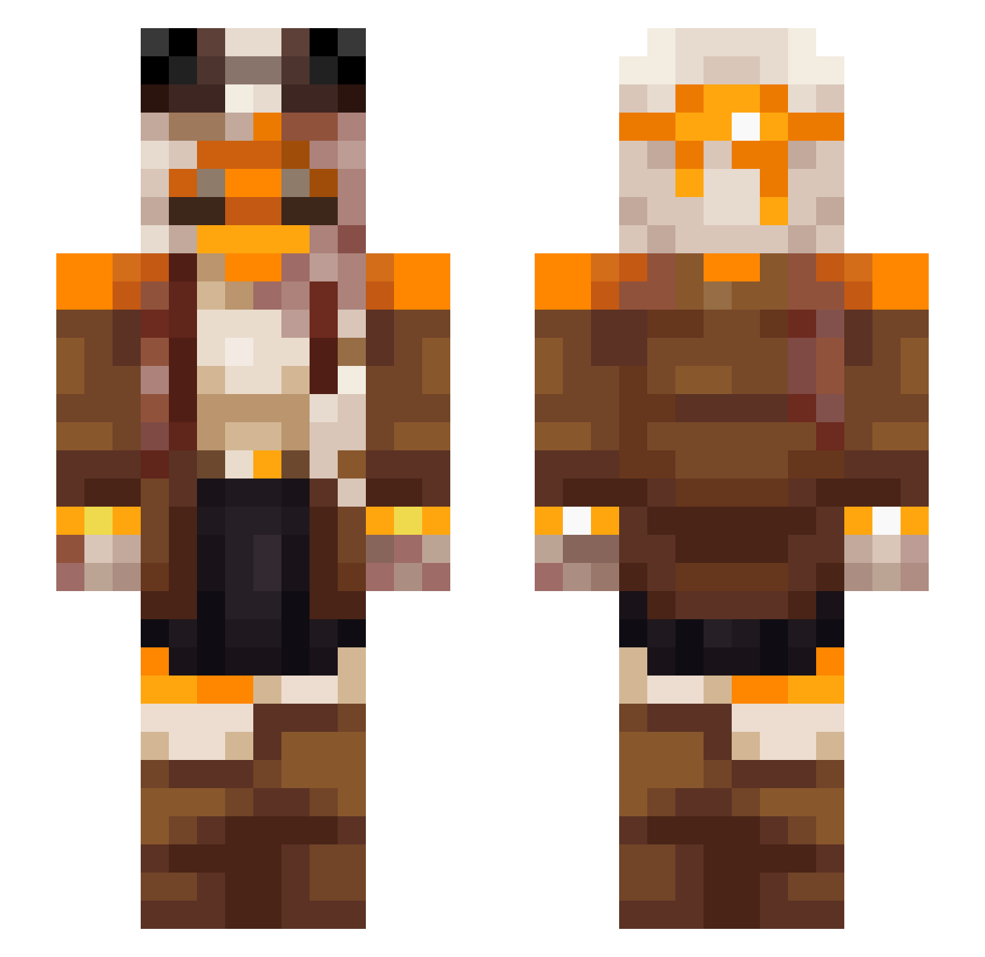 captianred1234 Minecraft skin, front and back view