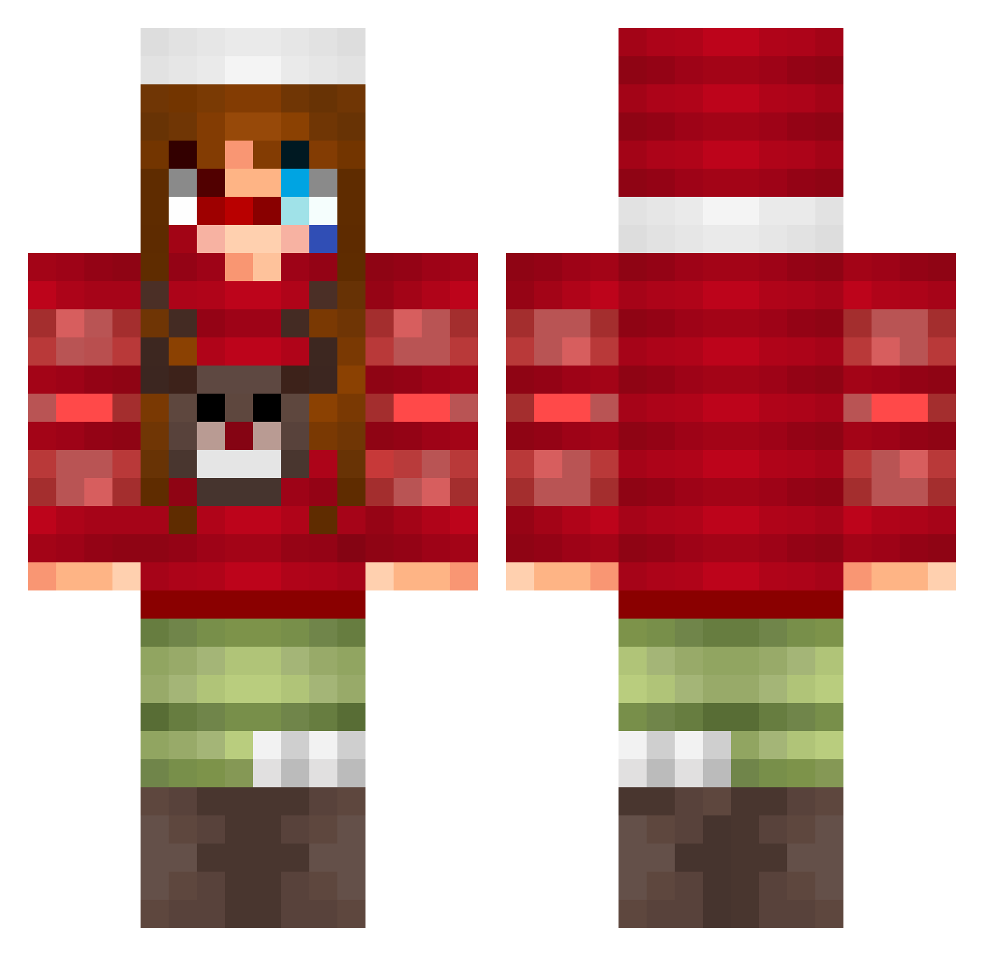 volesse Minecraft skin, front and back view