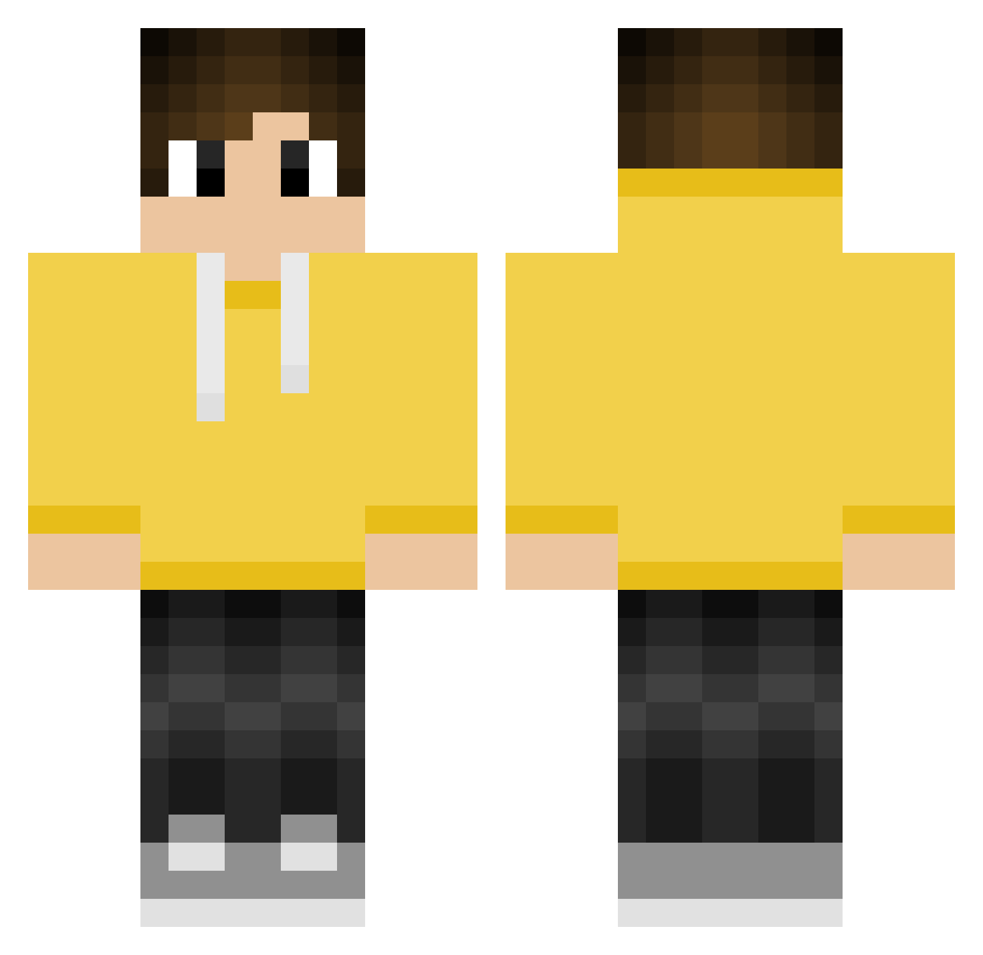 ThunderboltOP Minecraft skin, front and back view
