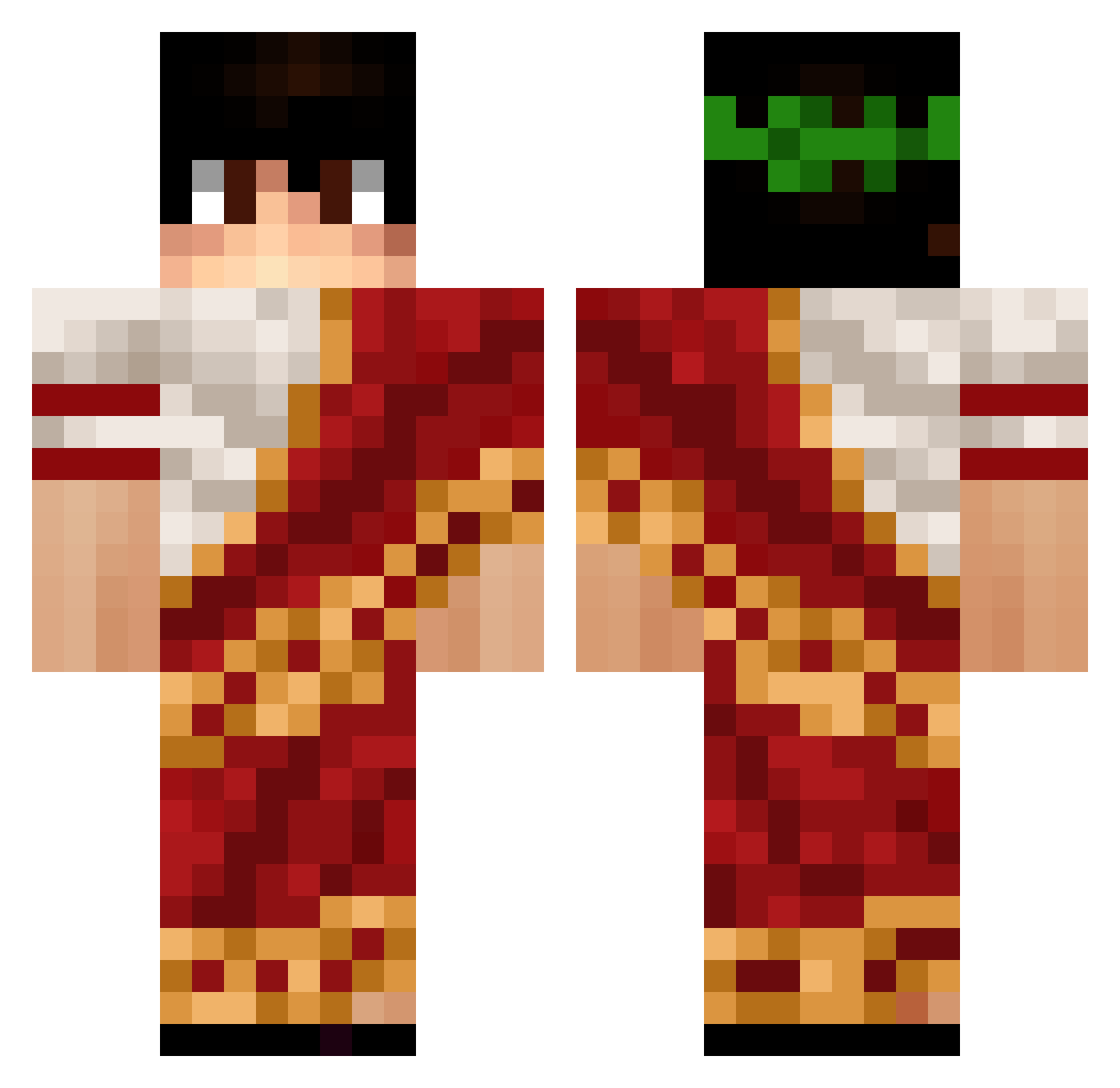 Minionboy Minecraft skin, front and back view