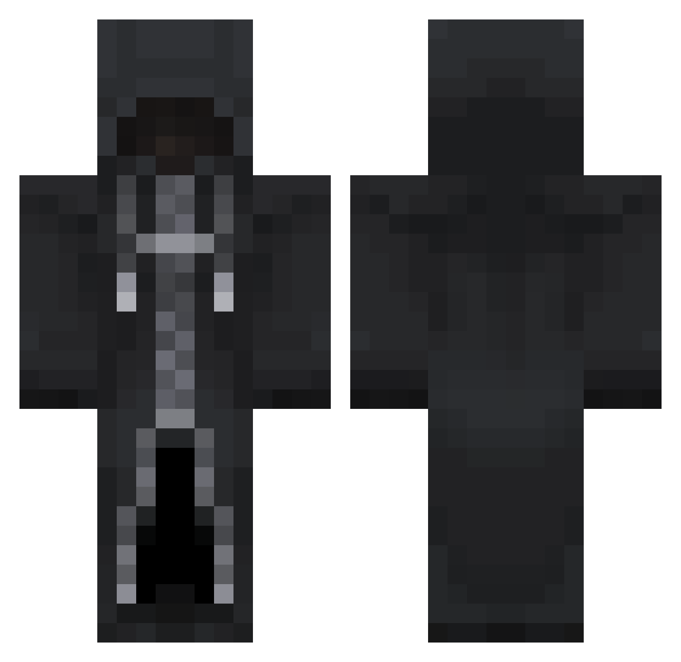 SigNetO2 Minecraft skin, front and back view