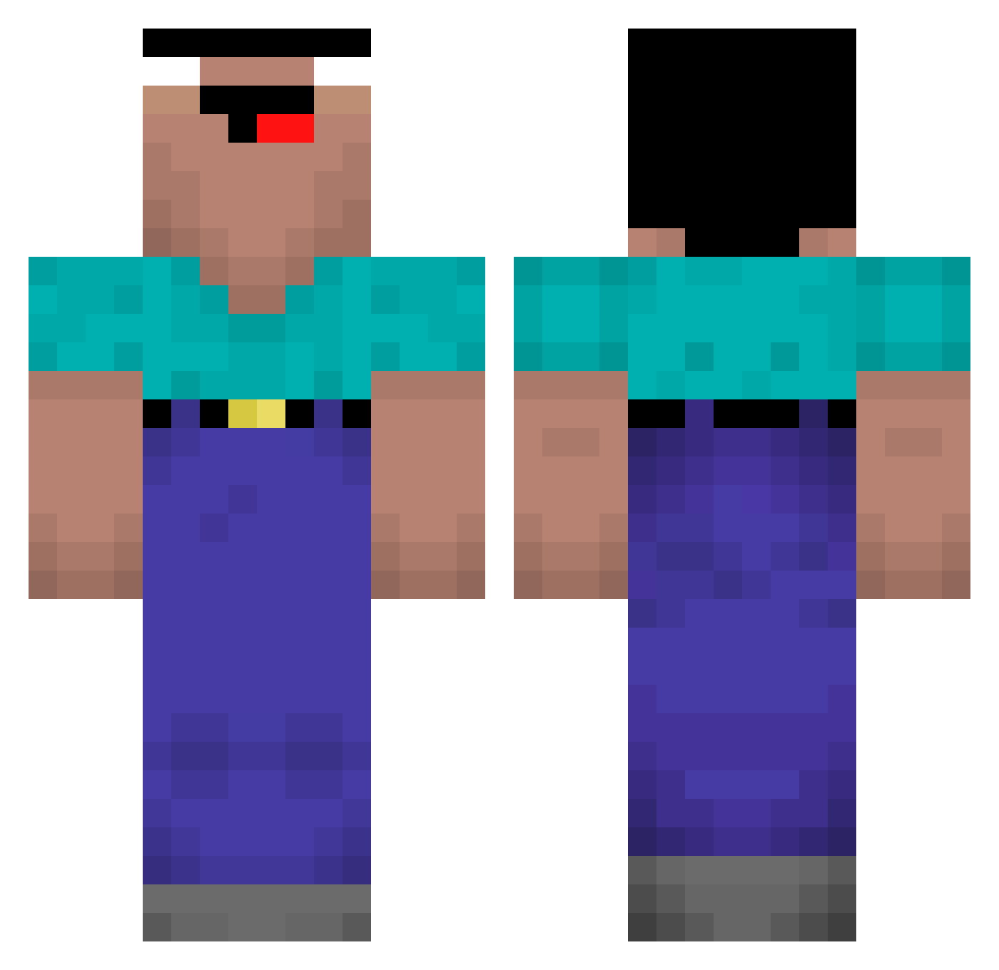 Ous7 Minecraft skin, front and back view