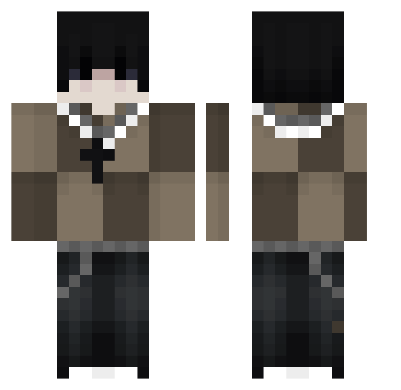 pter0daktyl Minecraft skin, front and back view