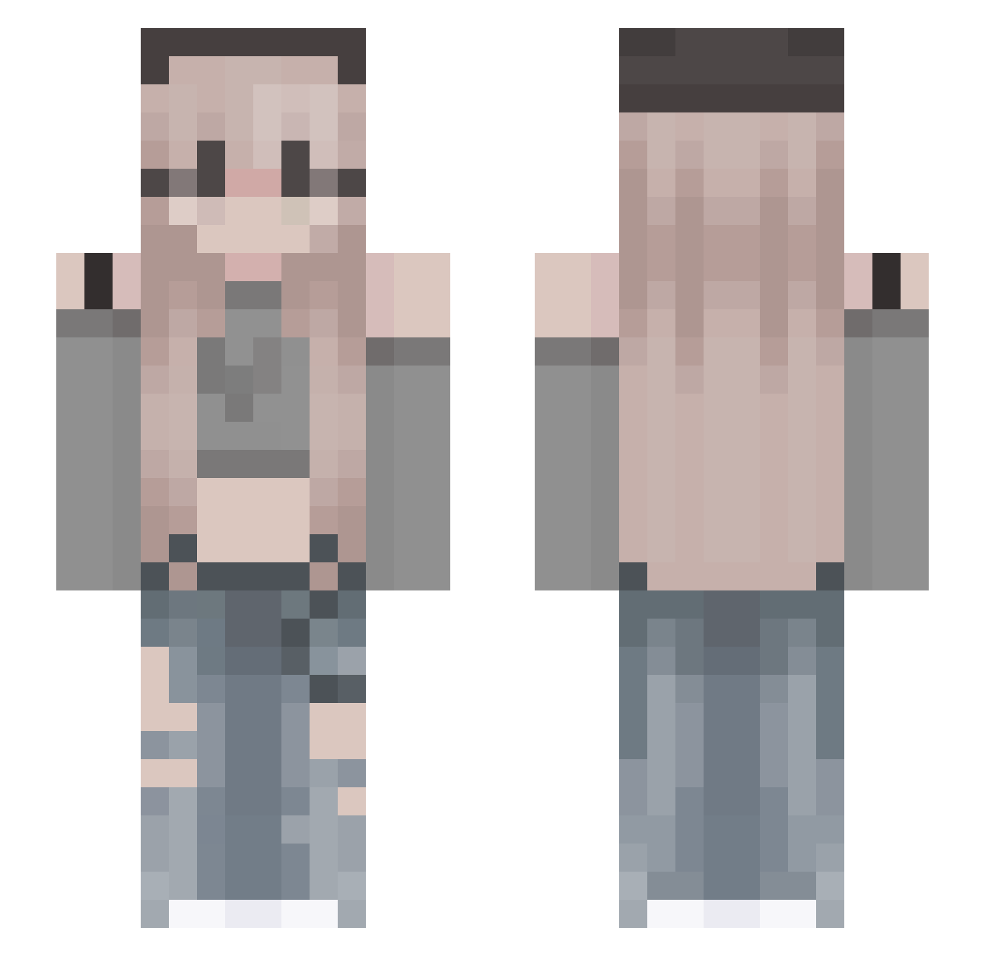 DJMellody Minecraft skin, front and back view