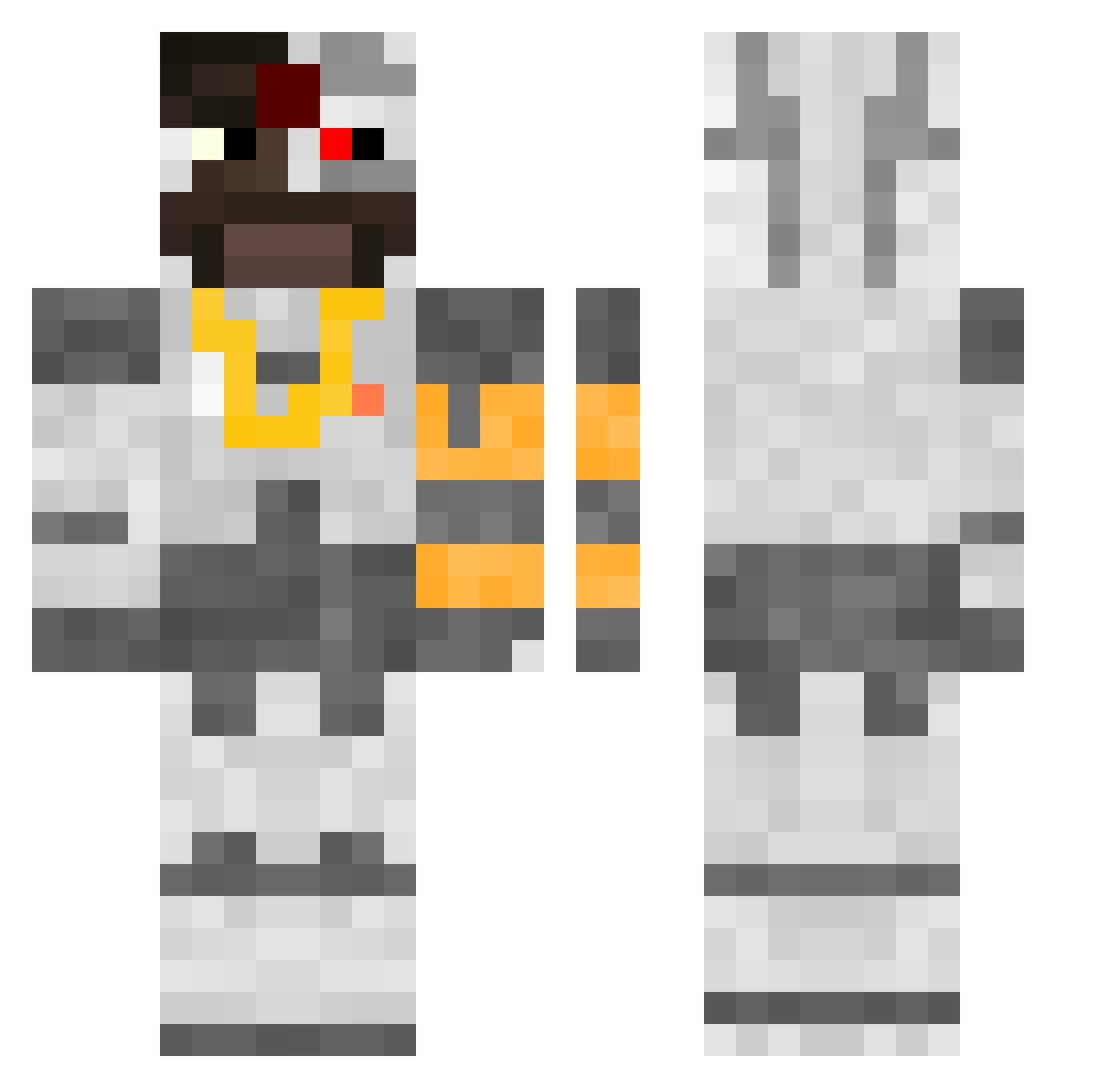 valter7 Minecraft skin, front and back view