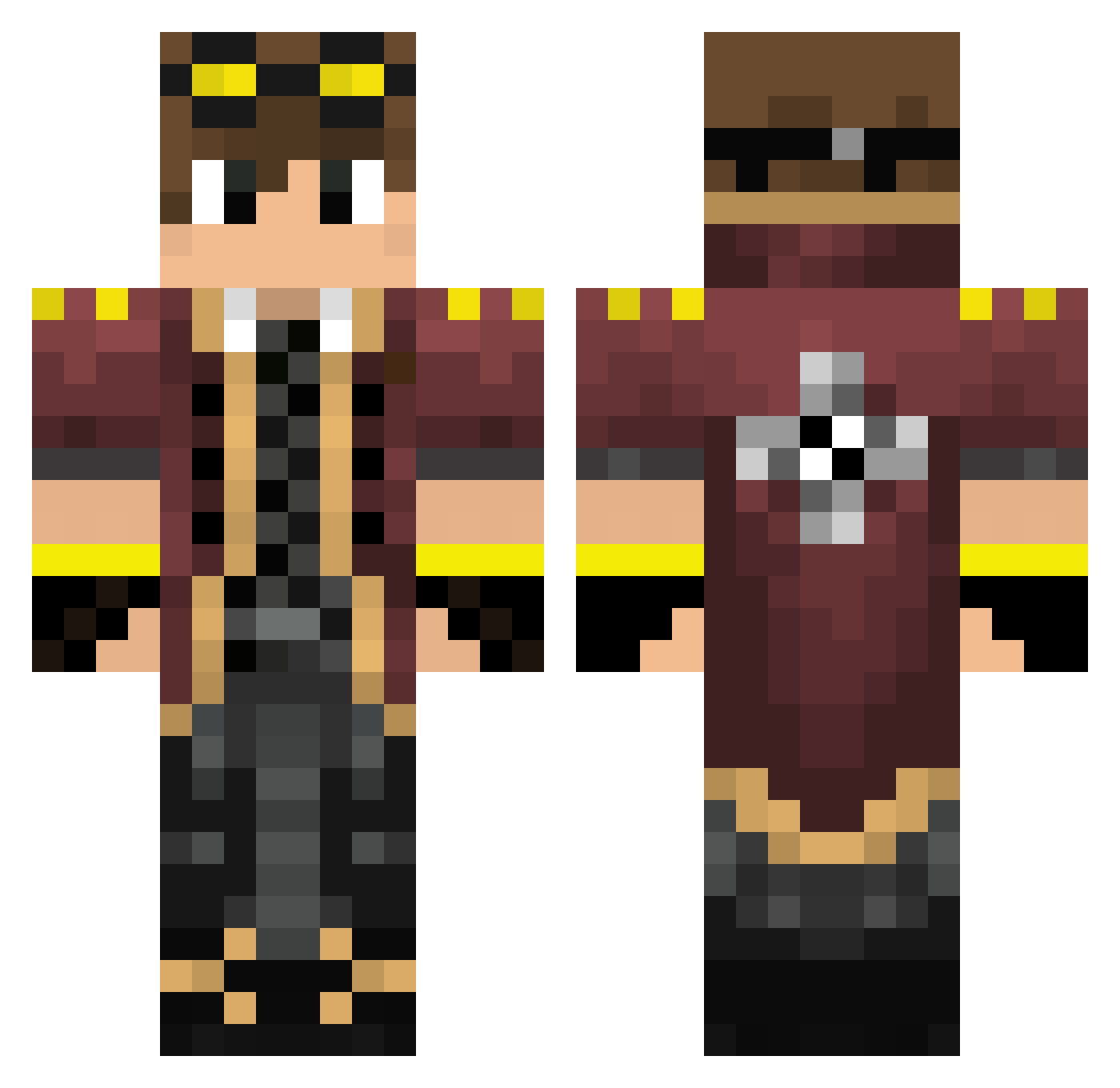royalme Minecraft skin, front and back view