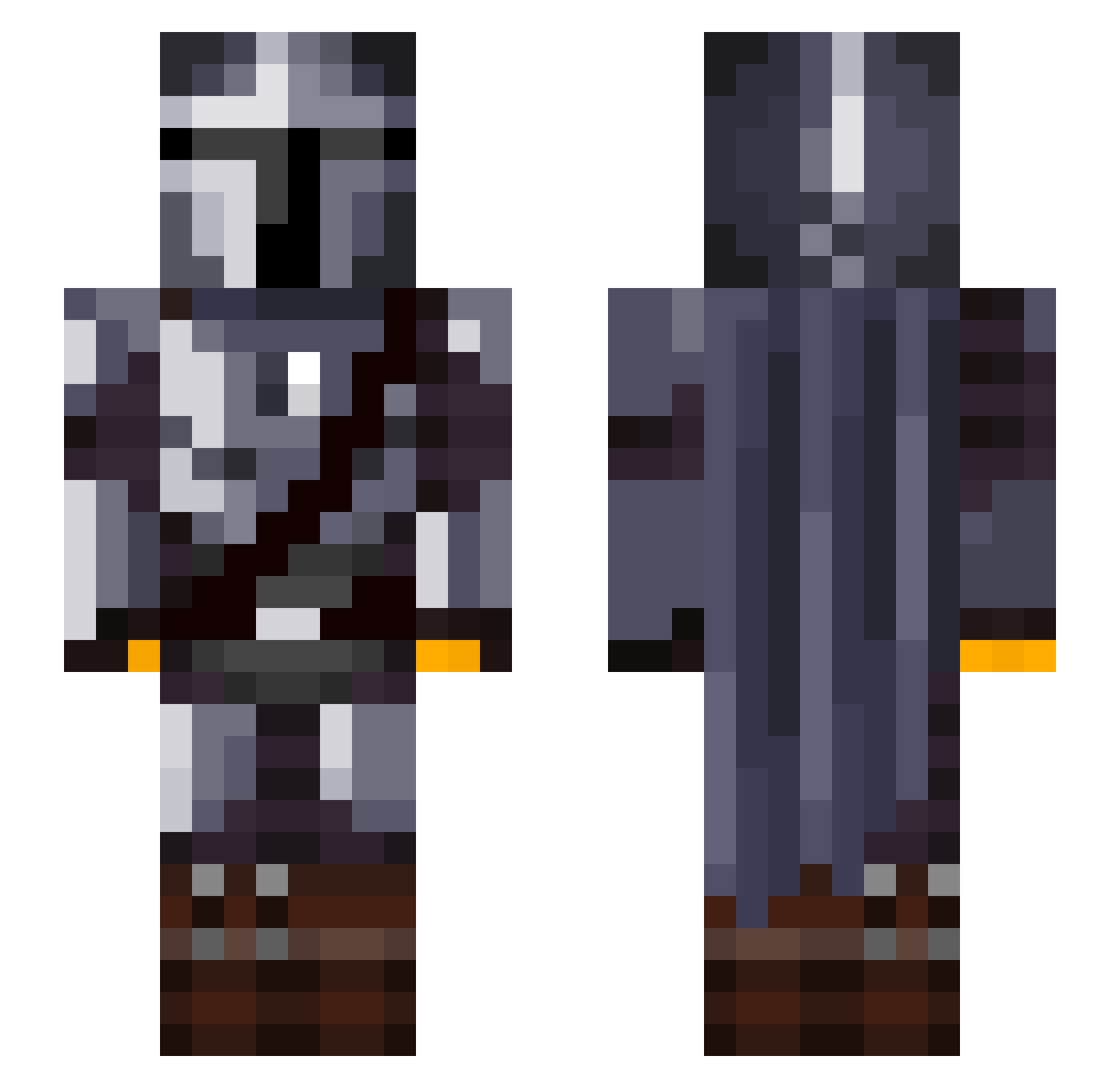 SgtMando Minecraft skin, front and back view
