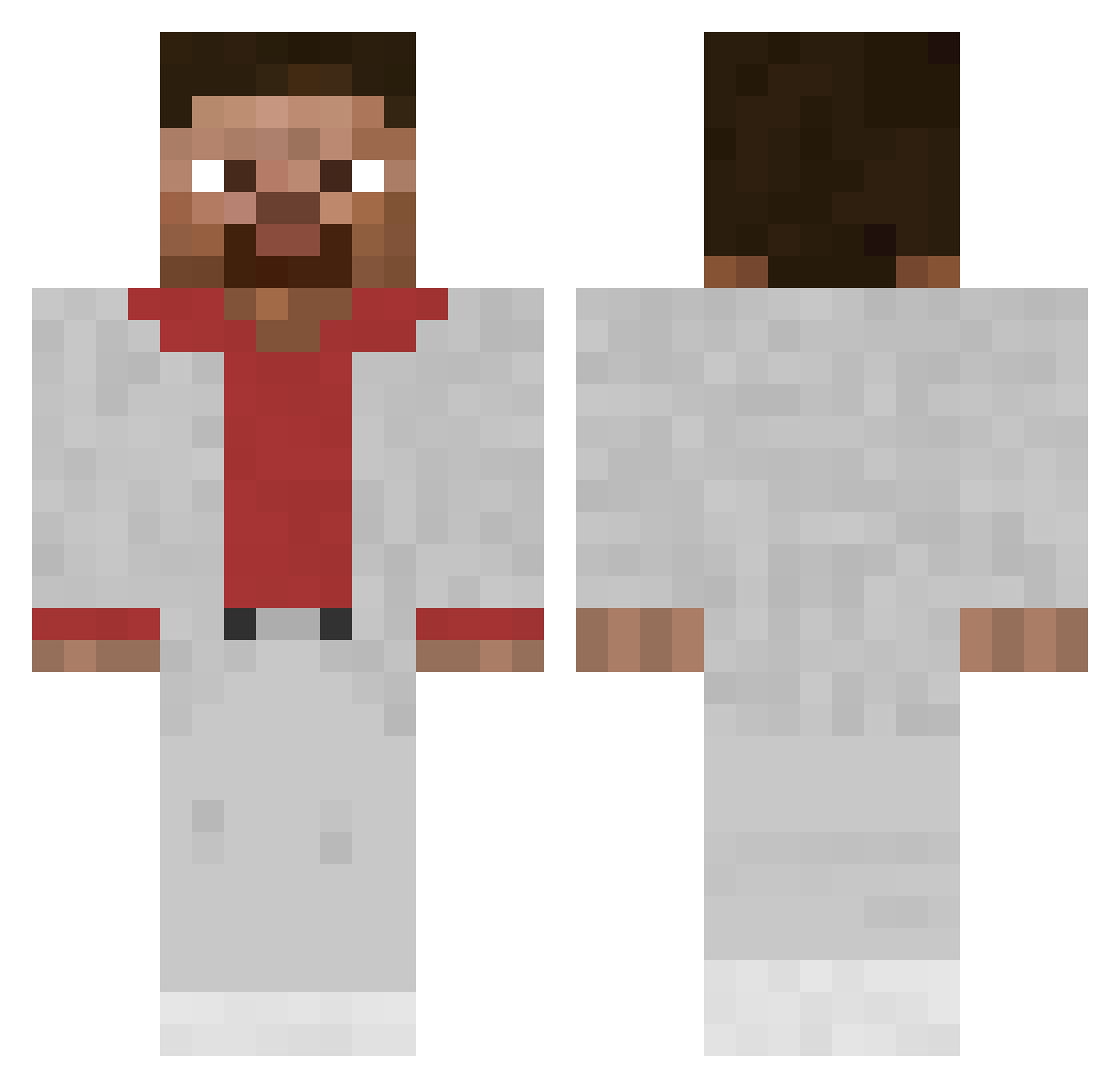 Shadowydude Minecraft skin, front and back view