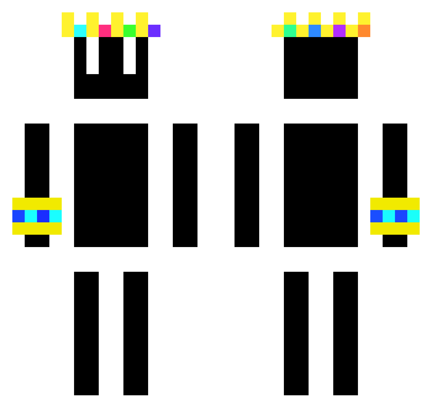 END3R7 Minecraft skin, front and back view