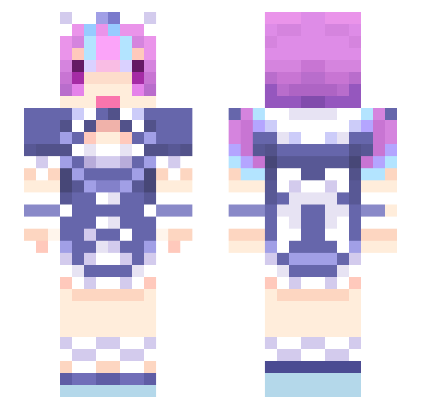 kaGuR2_Mea Minecraft skin, front and back view