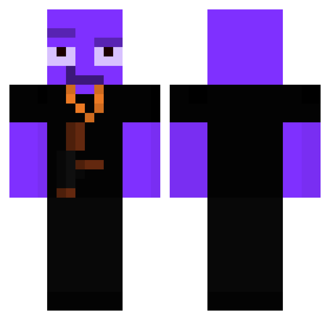 Kwiiny Minecraft skin, front and back view