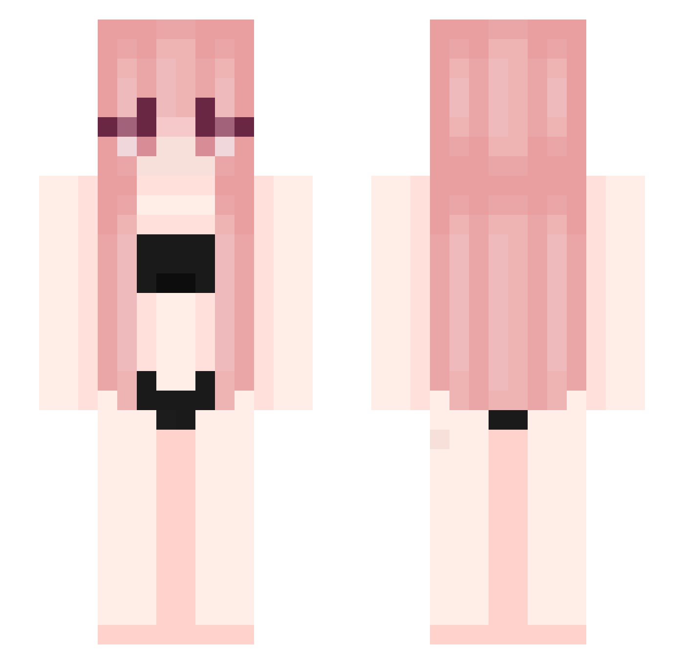 touhen10 Minecraft skin, front and back view