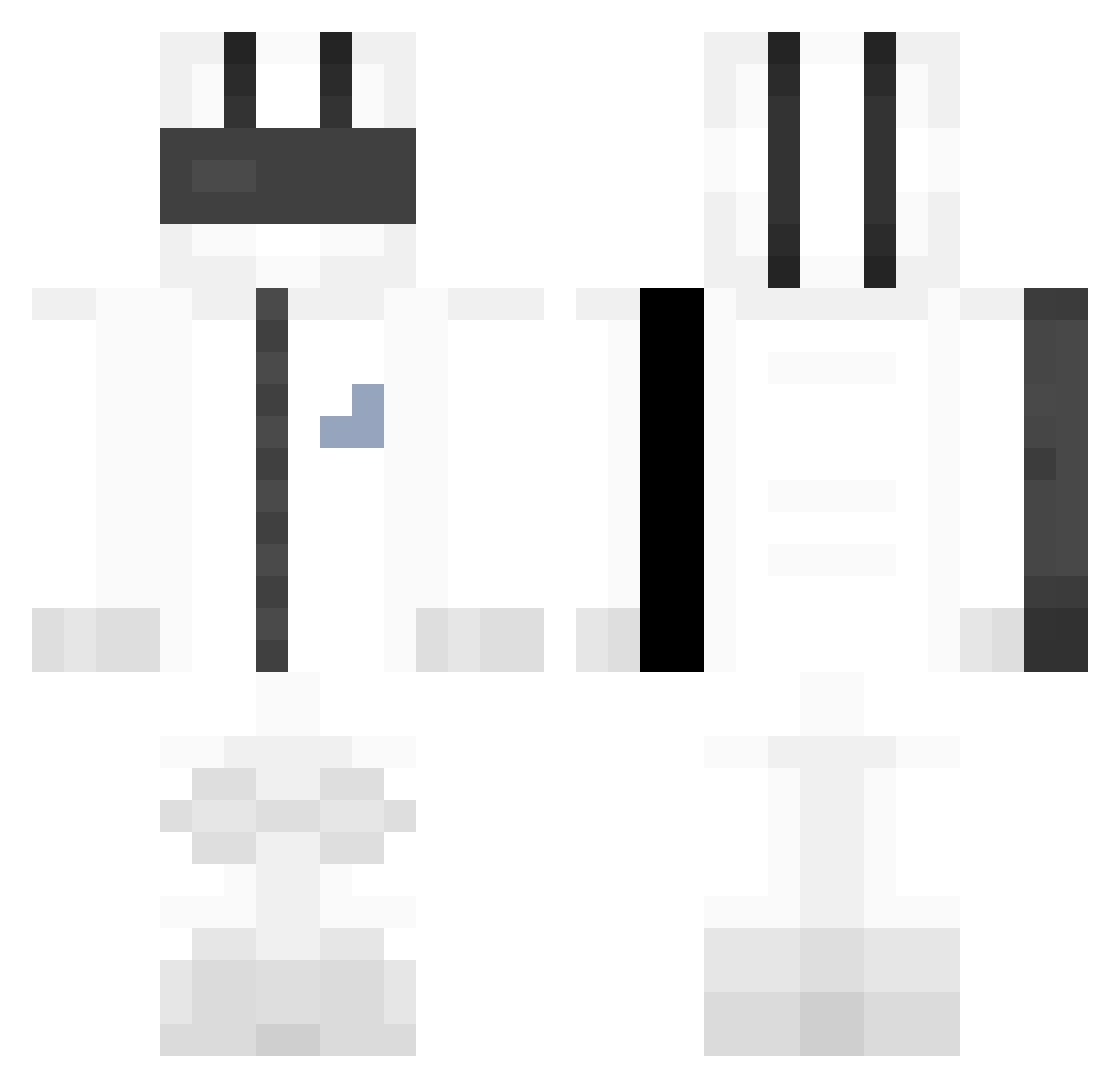 Wqnv Minecraft skin, front and back view