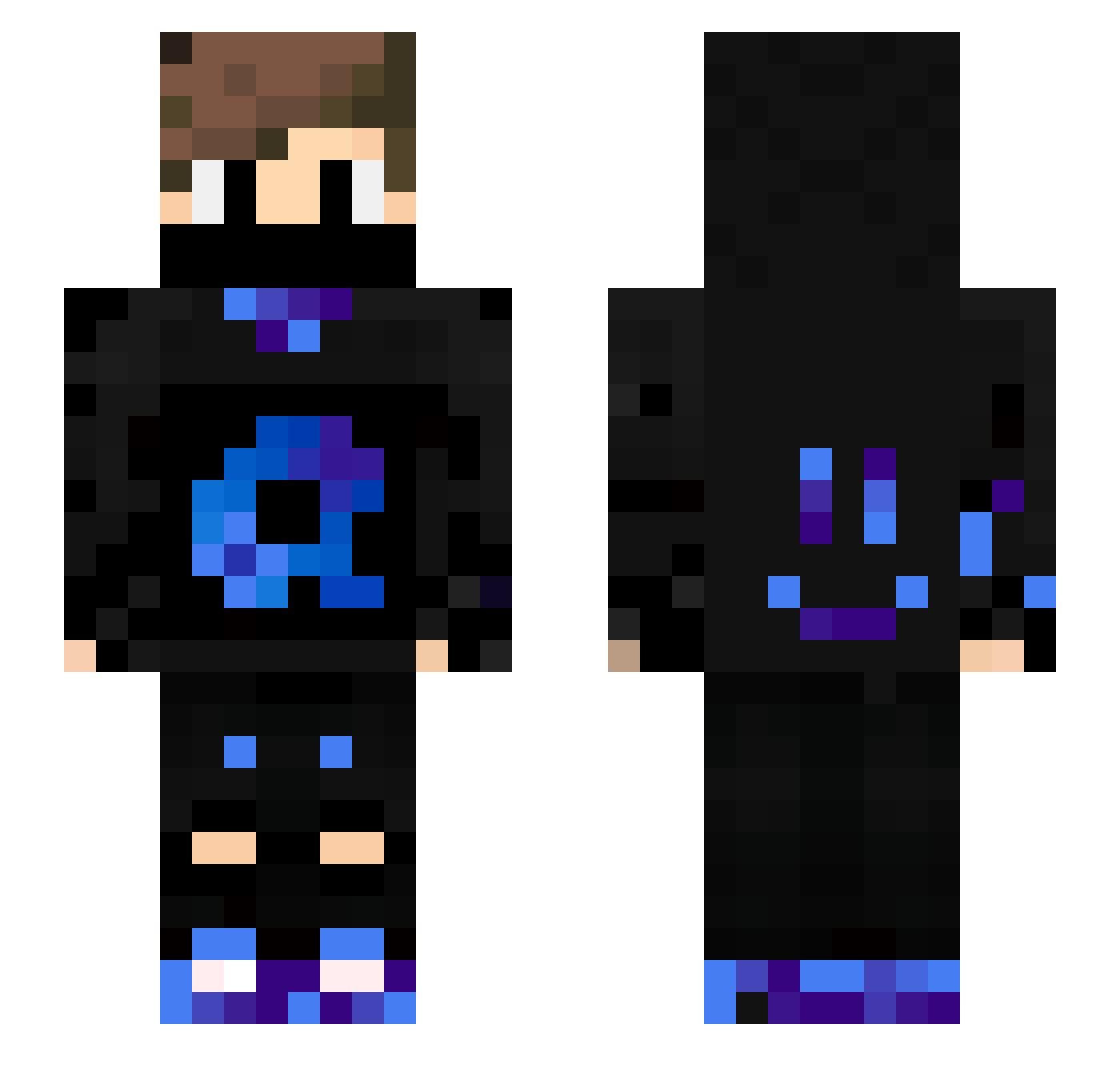 qualadu Minecraft skin, front and back view