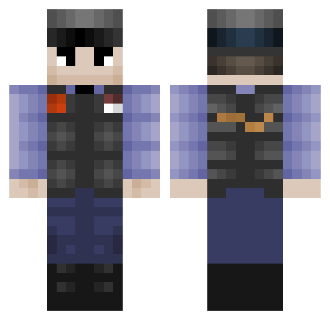 ItsEris Minecraft skin, front and back view