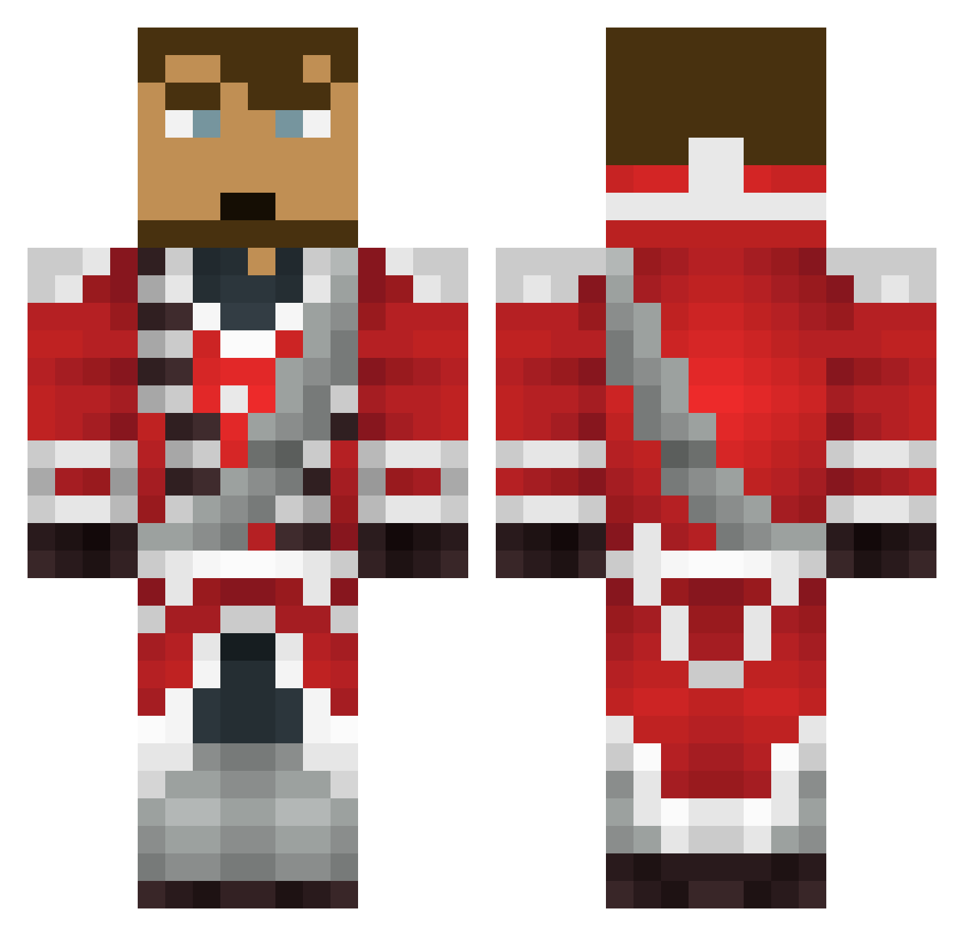 railleur Minecraft skin, front and back view