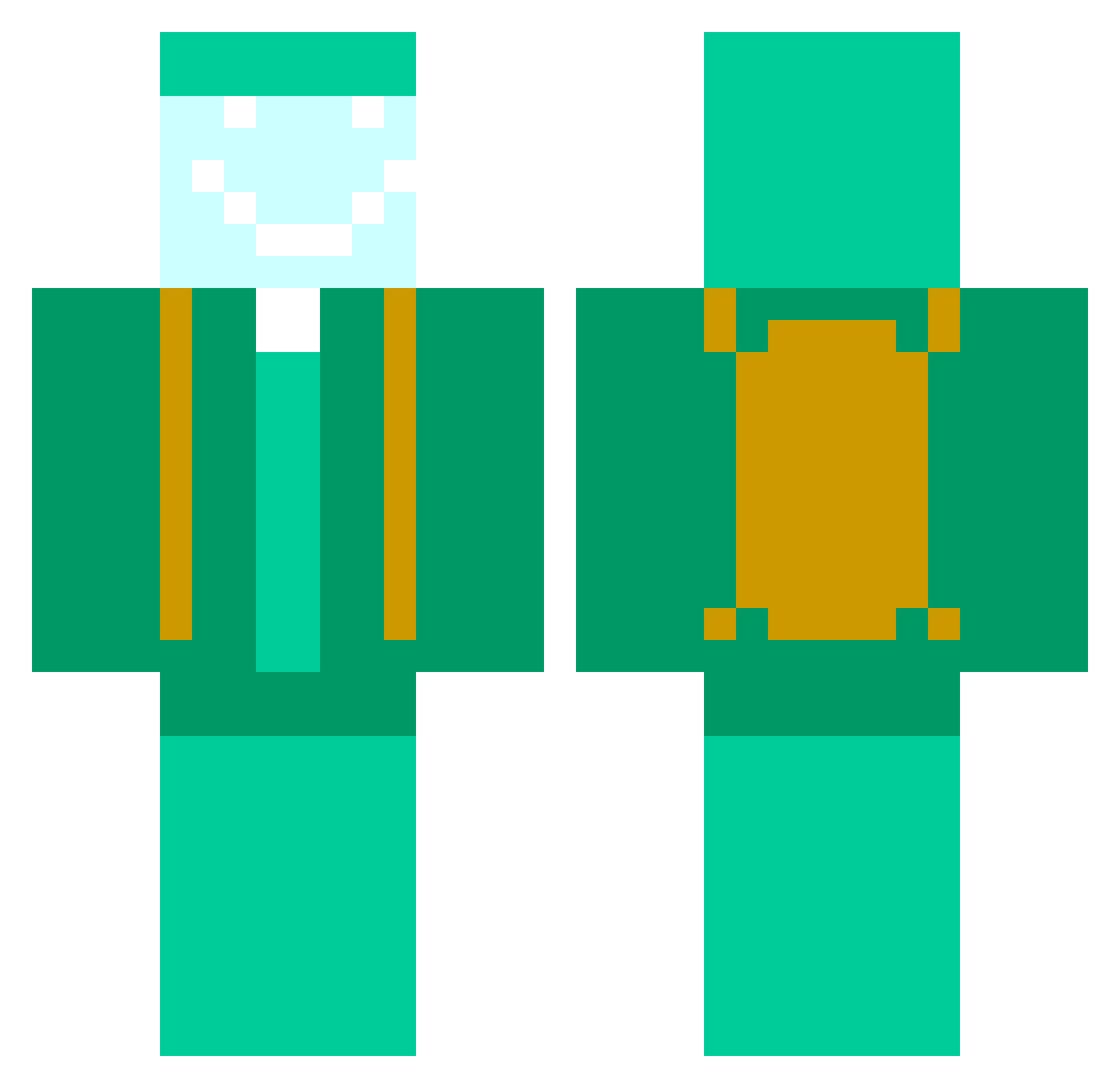 Vahana Minecraft skin, front and back view