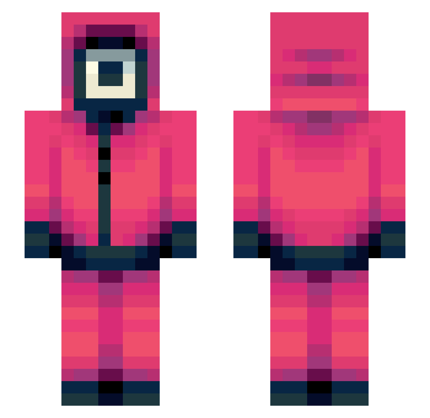 Cookjn Minecraft skin, front and back view