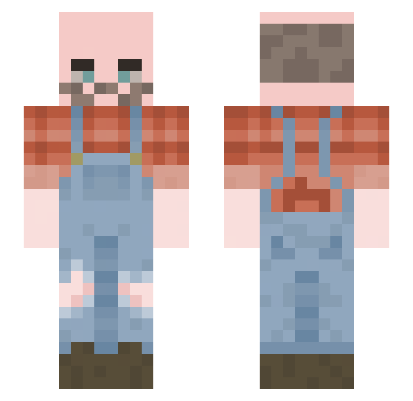 Saba_Tuvia Minecraft skin, front and back view