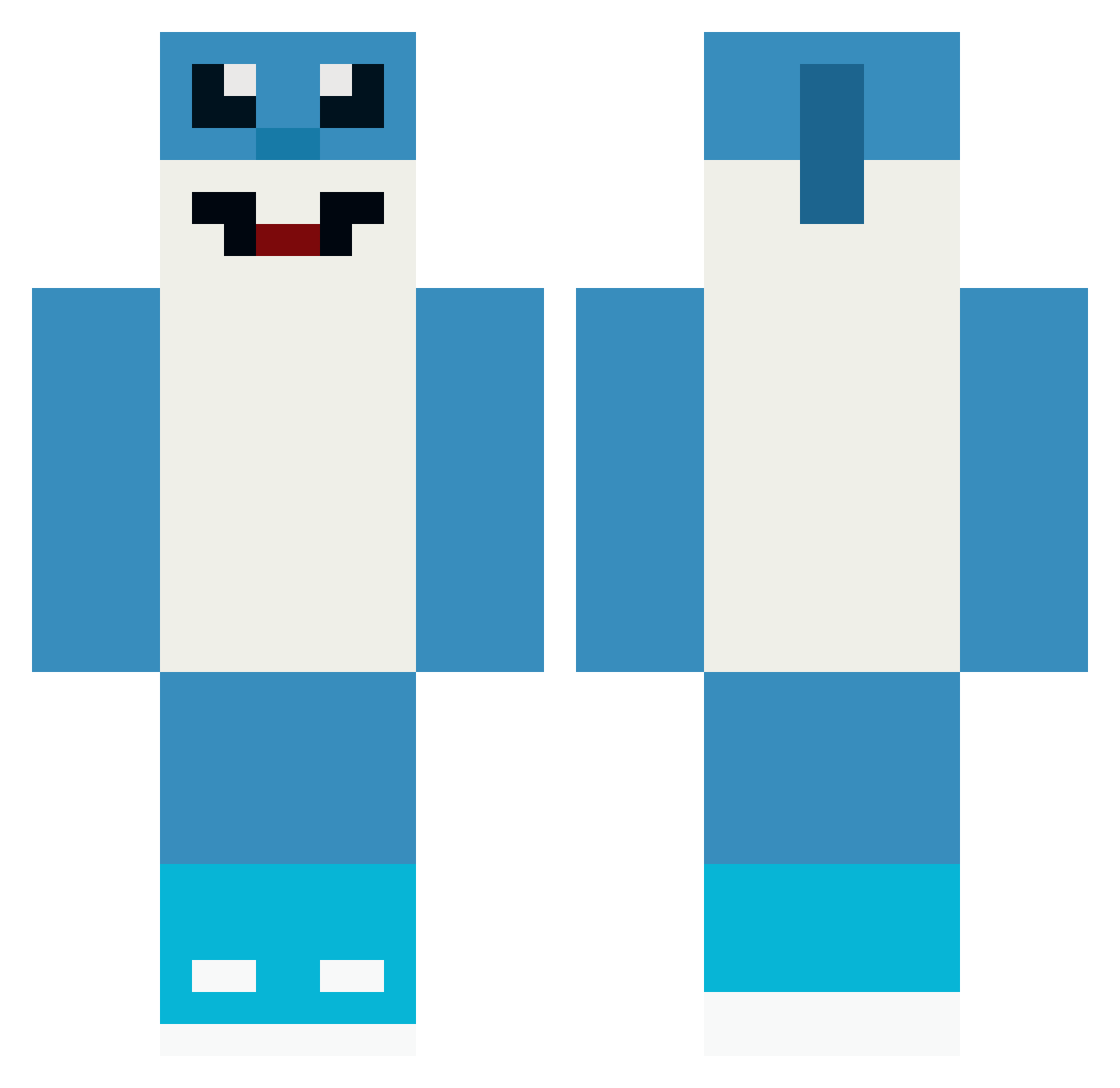 xSaltyEffect Minecraft skin, front and back view