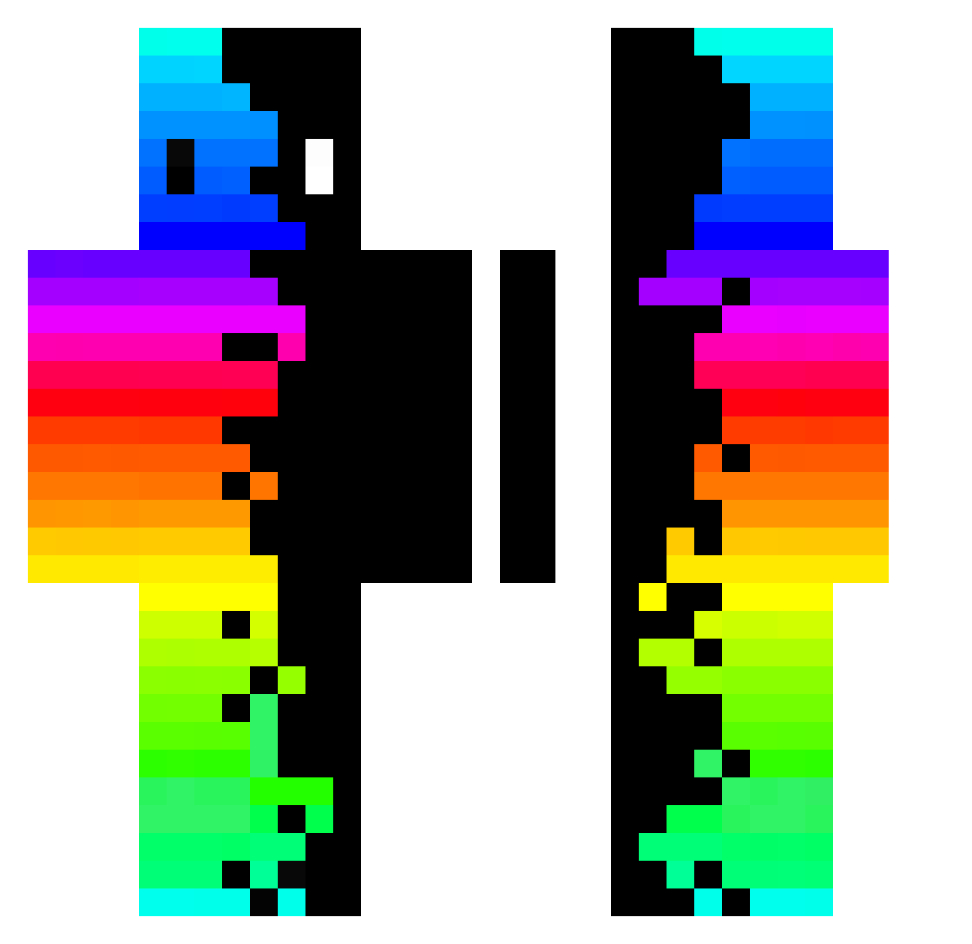 Polar45 Minecraft skin, front and back view