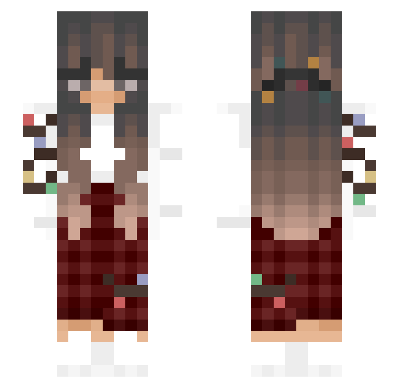 Belle1111 Minecraft skin, front and back view